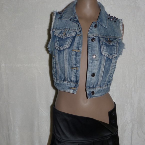 LOVE CULTURE DENIM VEST SZ S - Picture 2 of 11